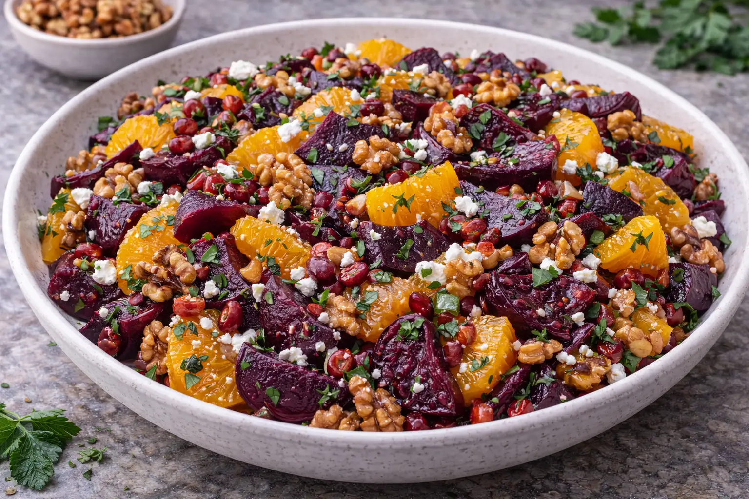 Roasted Beetroot and Orange Salad with Walnuts